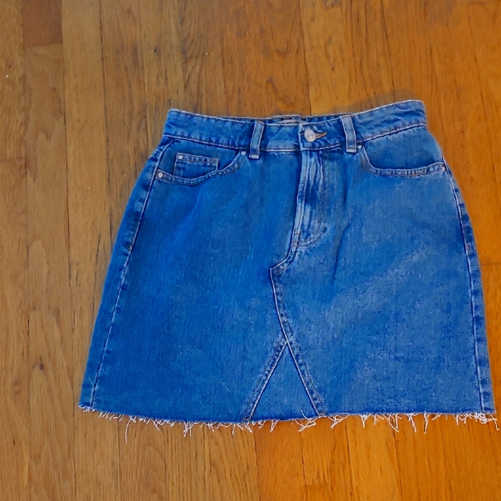 Classic Blue Denim A-Line Skirt